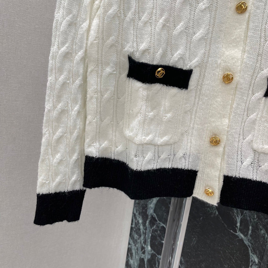 Color-block knit cardigan