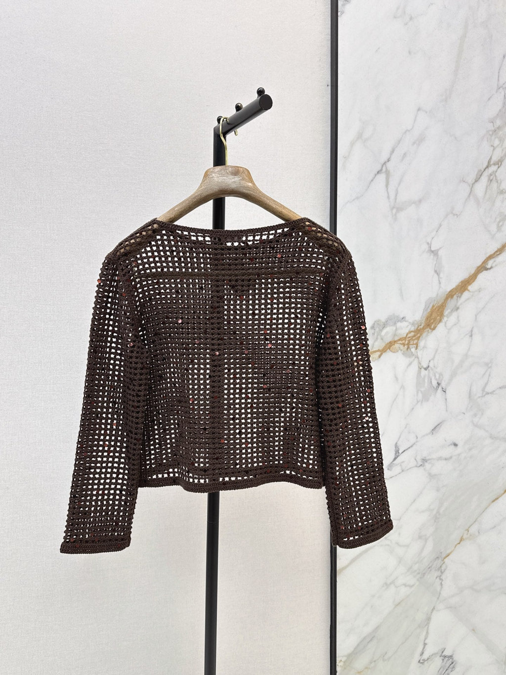 Brunello Cucinelli/ 26 Early Autumn New Hollow-Out Long Sleeve Knit