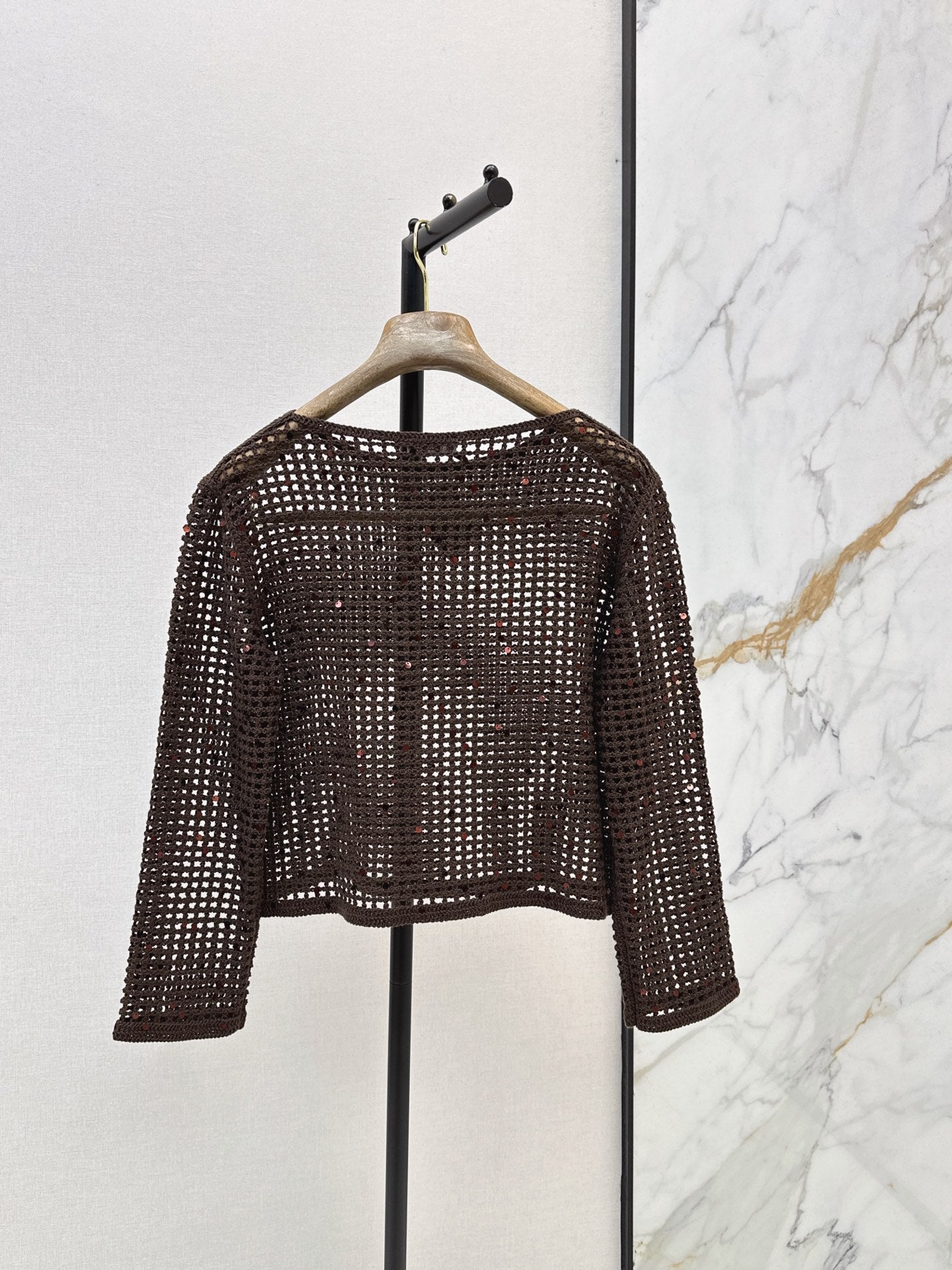 Brunello Cucinelli/ 26 Early Autumn New Hollow-Out Long Sleeve Knit