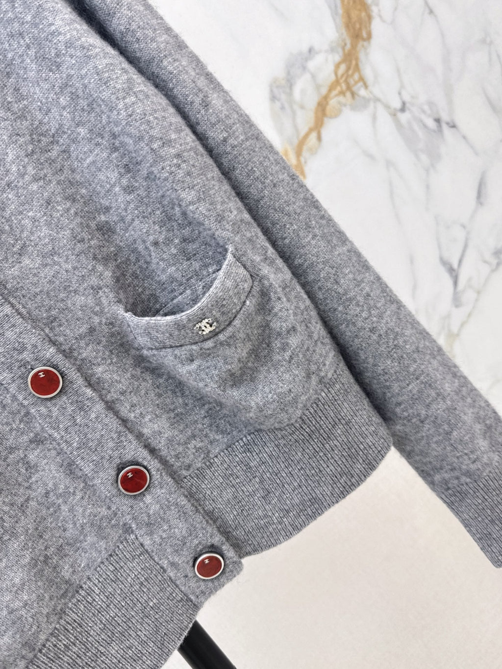 V-Neck Long-Sleeve Knit Cardigan