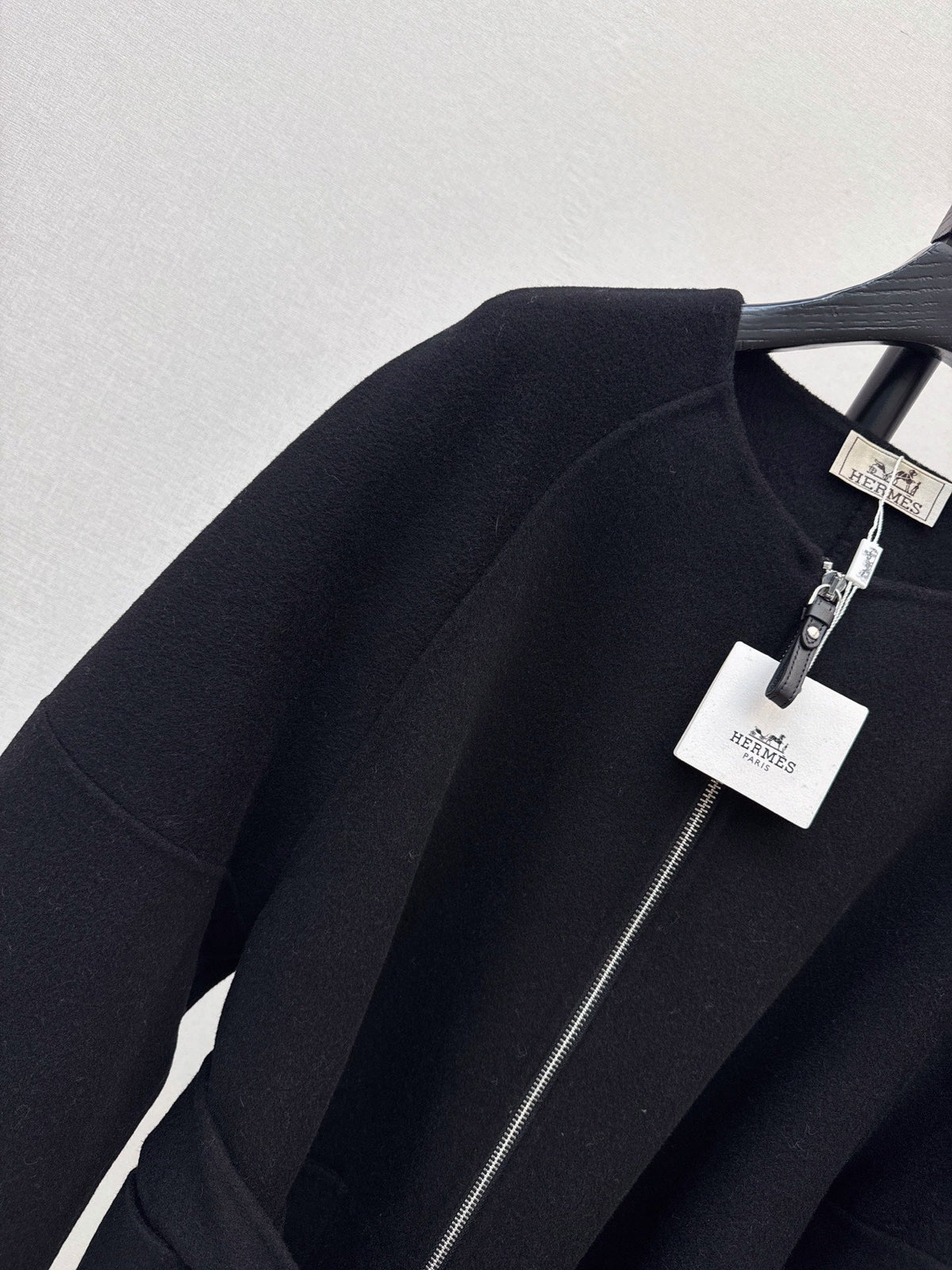 Hermès/26 Early Autumn New Double-Faced Round Neck Long Coat