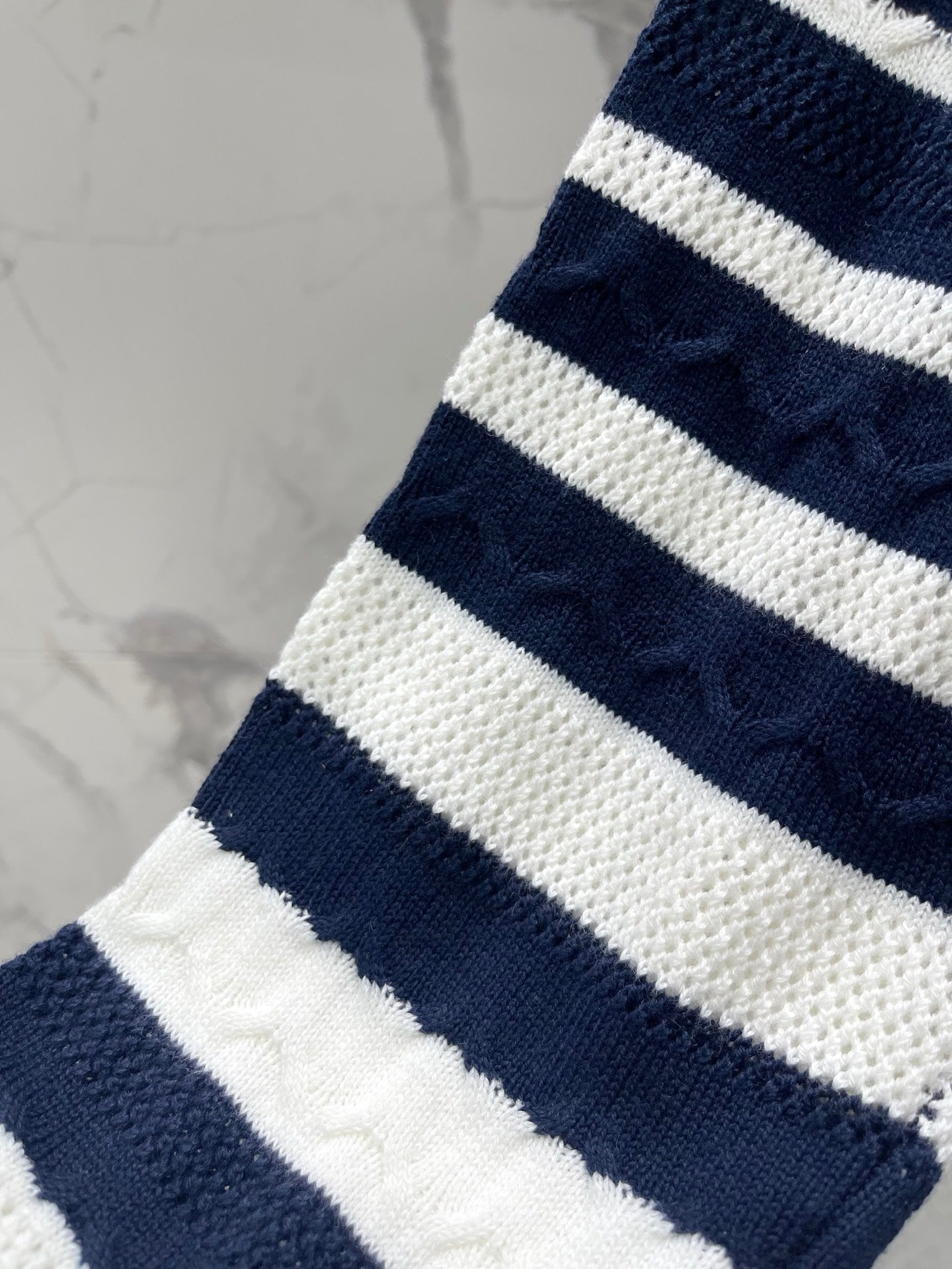 Striped Knit Top with a Sailor Collar