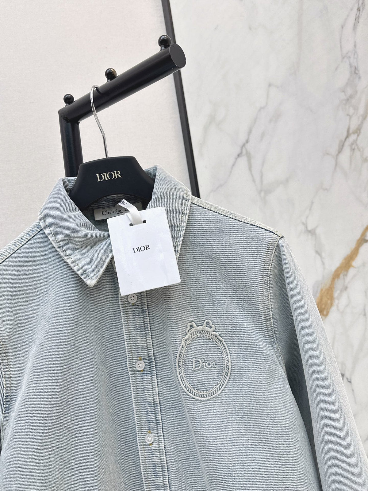 Vintage-Washed Denim Shirt