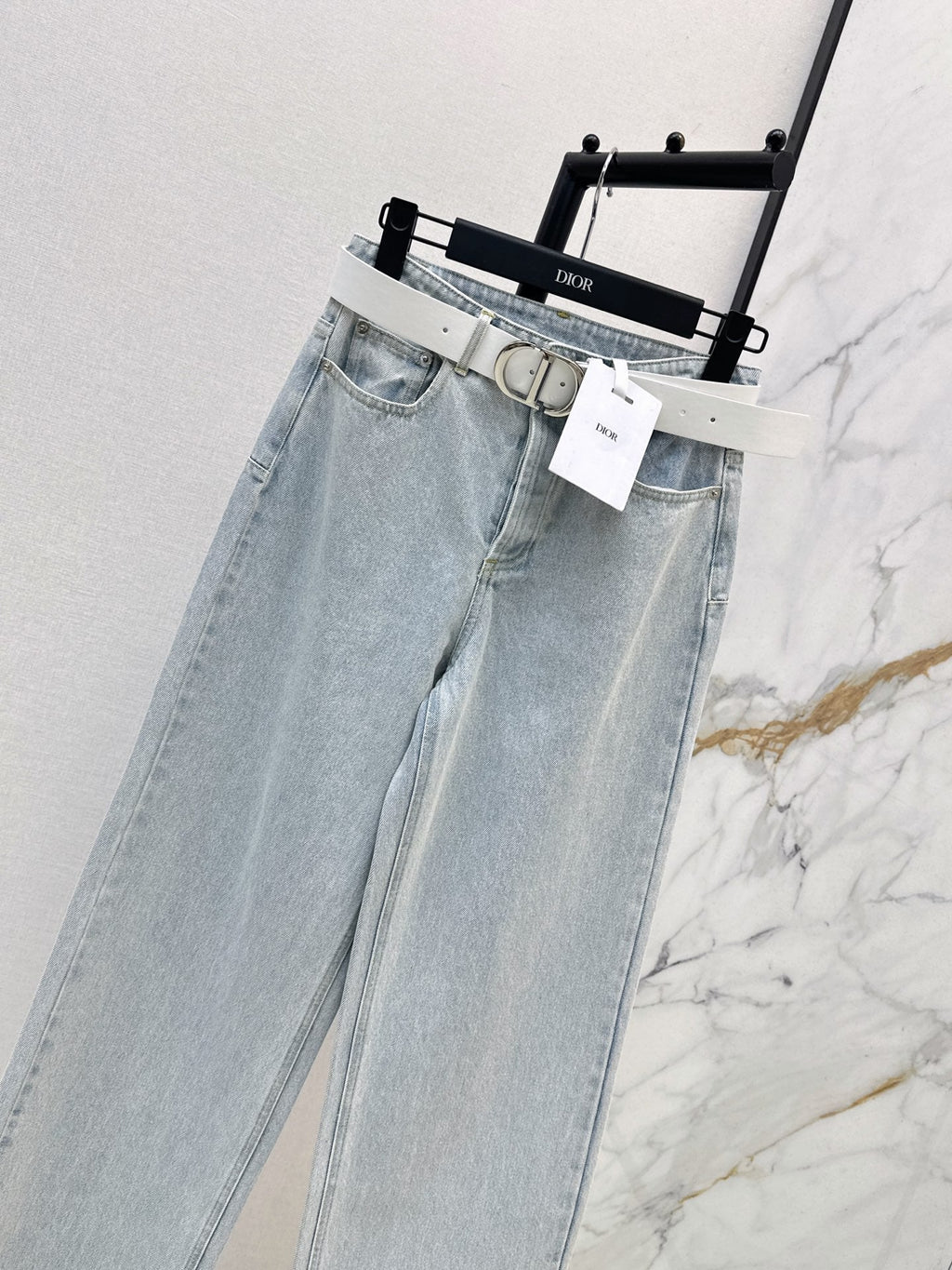 Vintage-Washed Denim Trousers