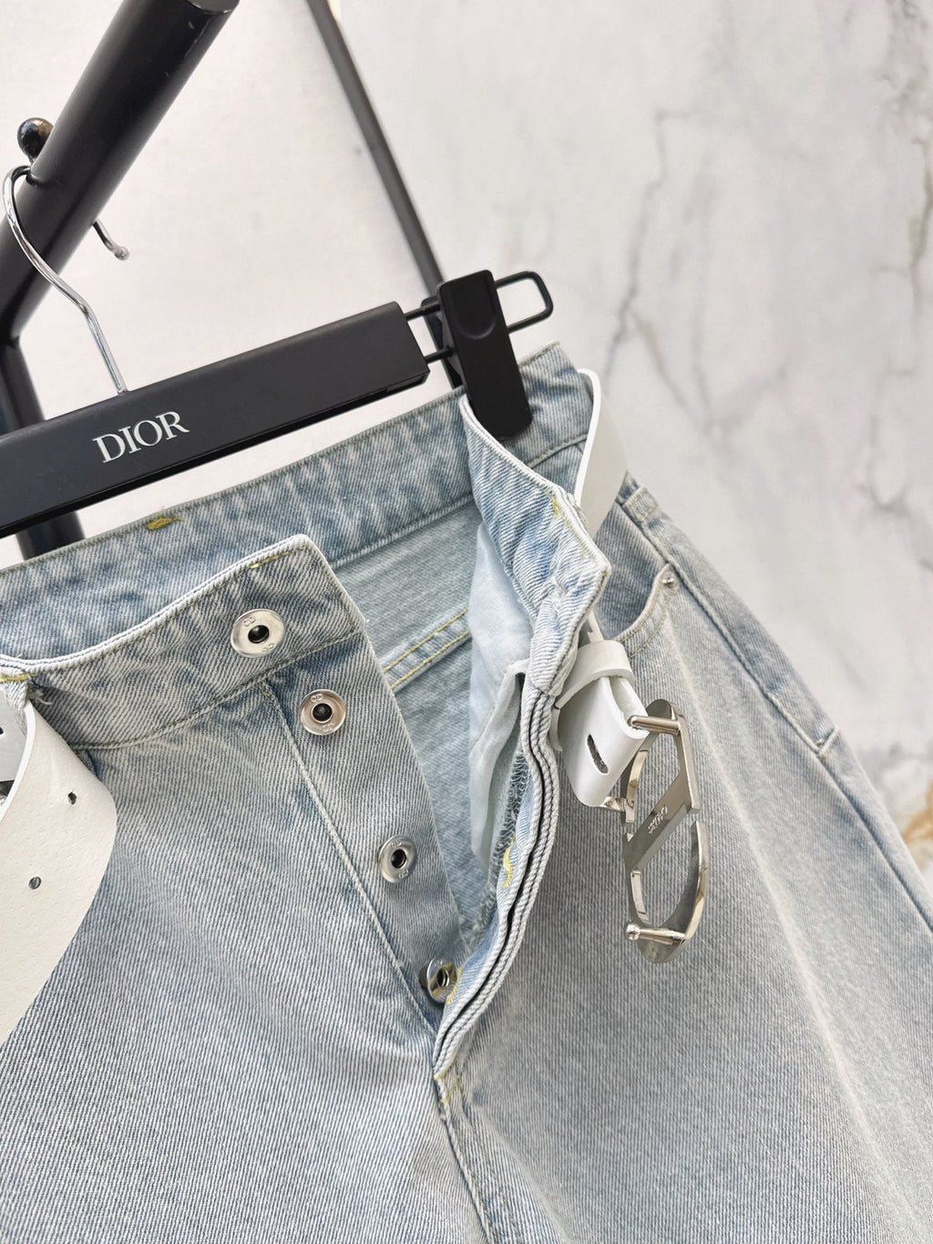 Vintage-Washed Denim Trousers