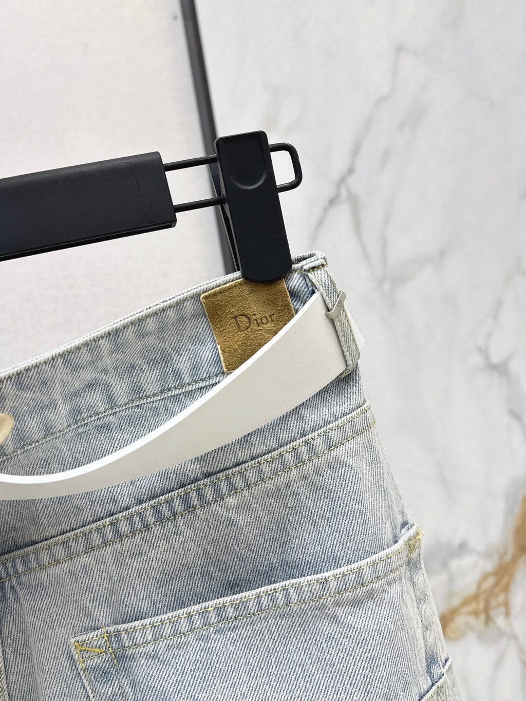 Vintage-Washed Denim Trousers