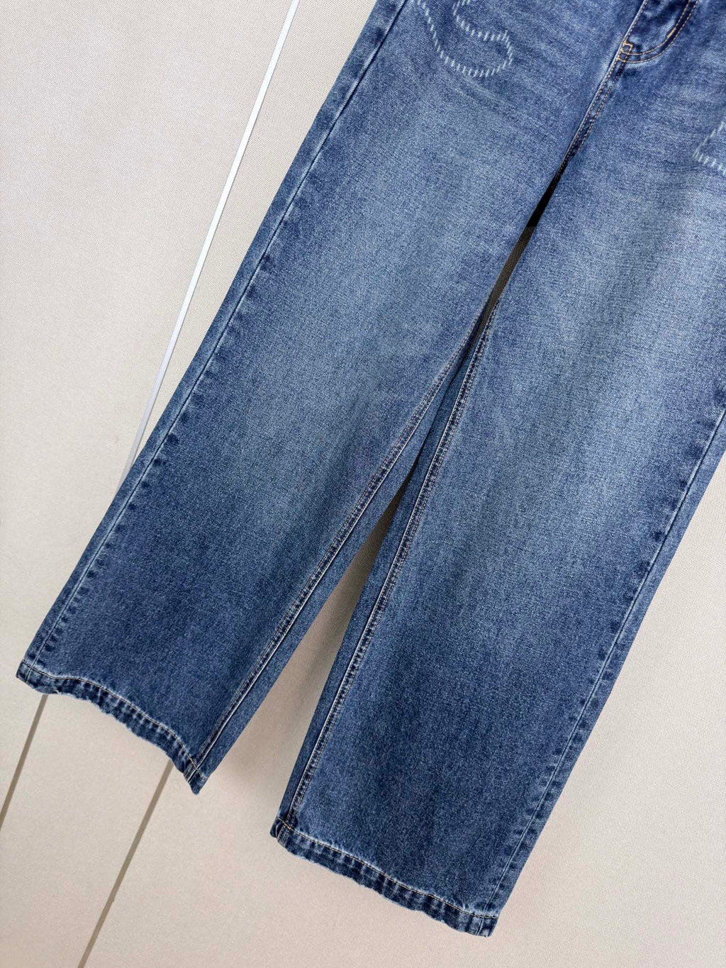 Logo Wide-Leg Denim Pants