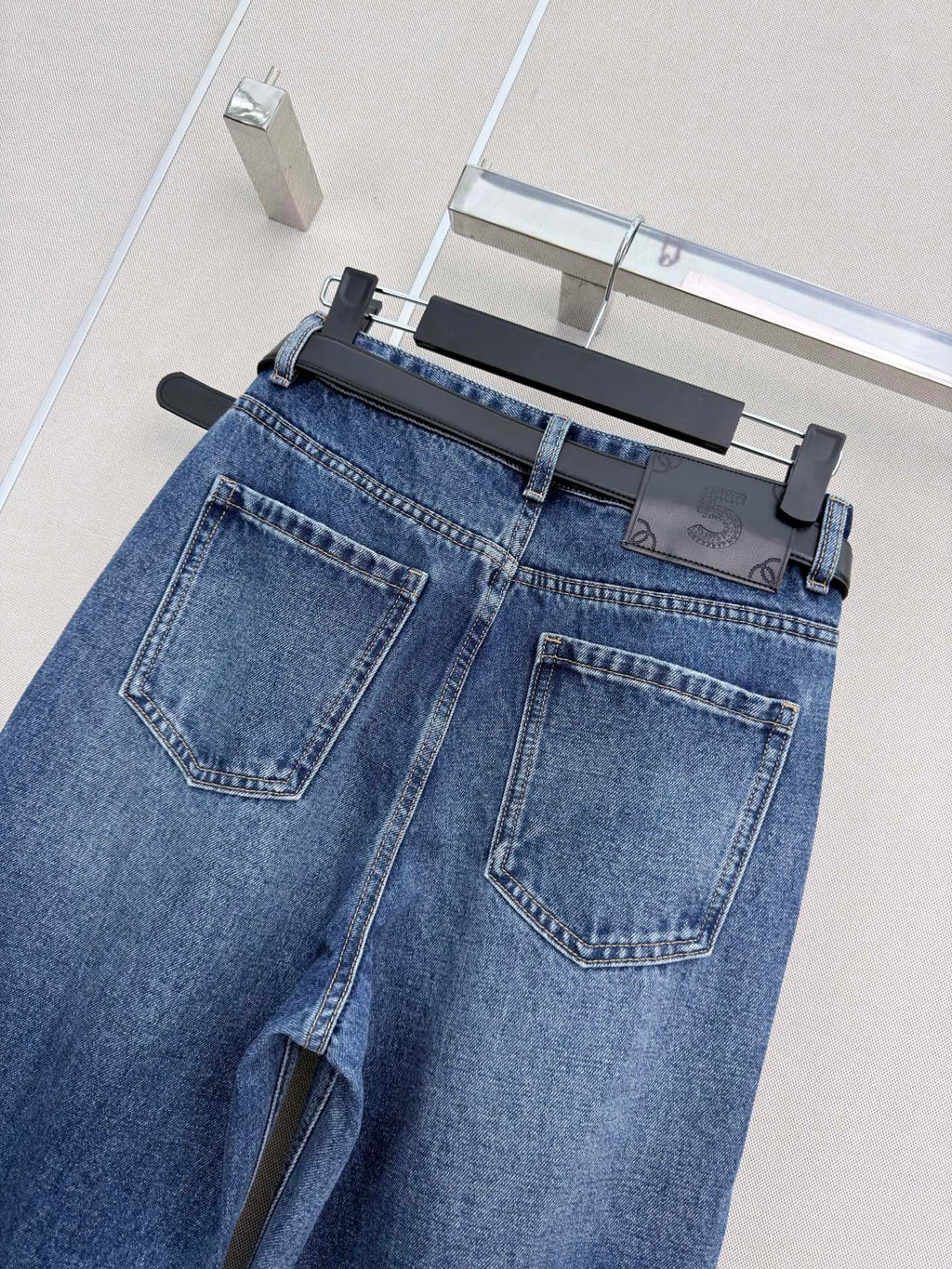 Logo Wide-Leg Denim Pants