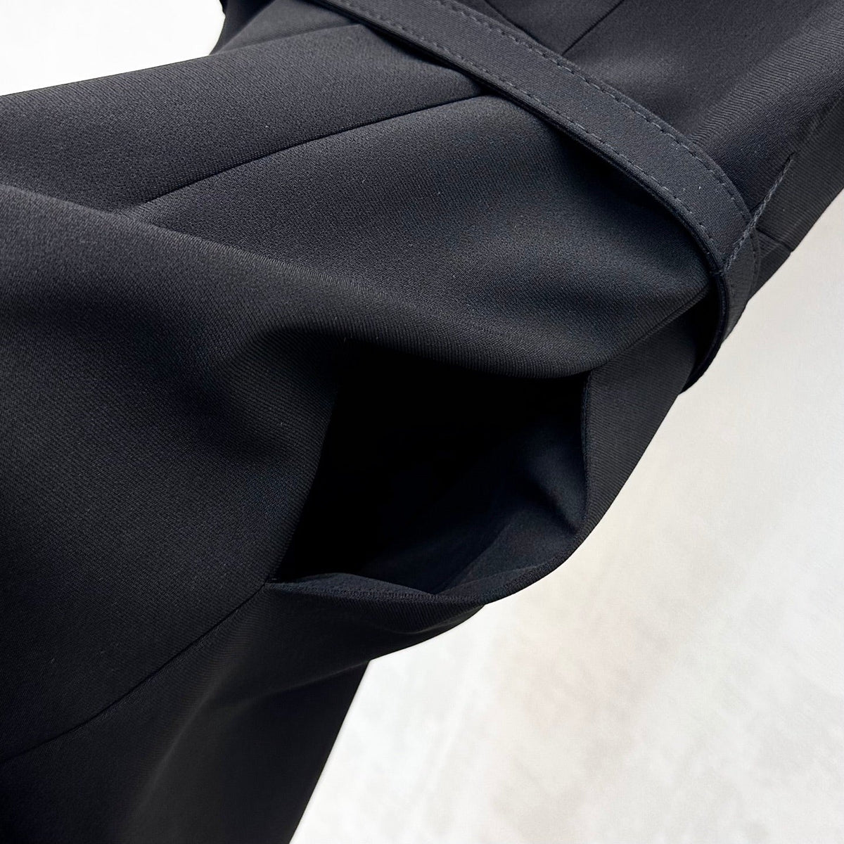 Fabric-Covered Button  Metal Belt Dress