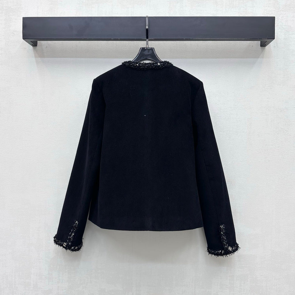 Raw-edge corduroy jacket