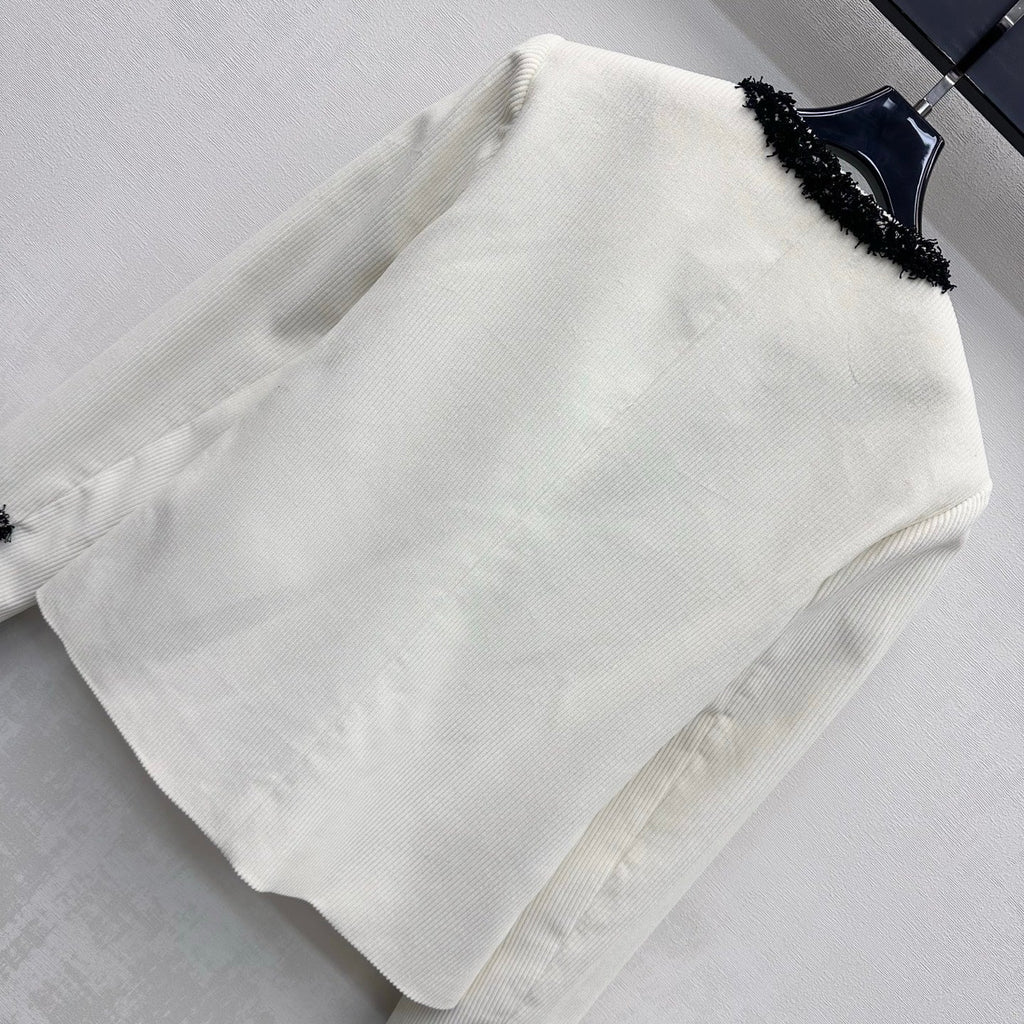 Raw-edge corduroy jacket
