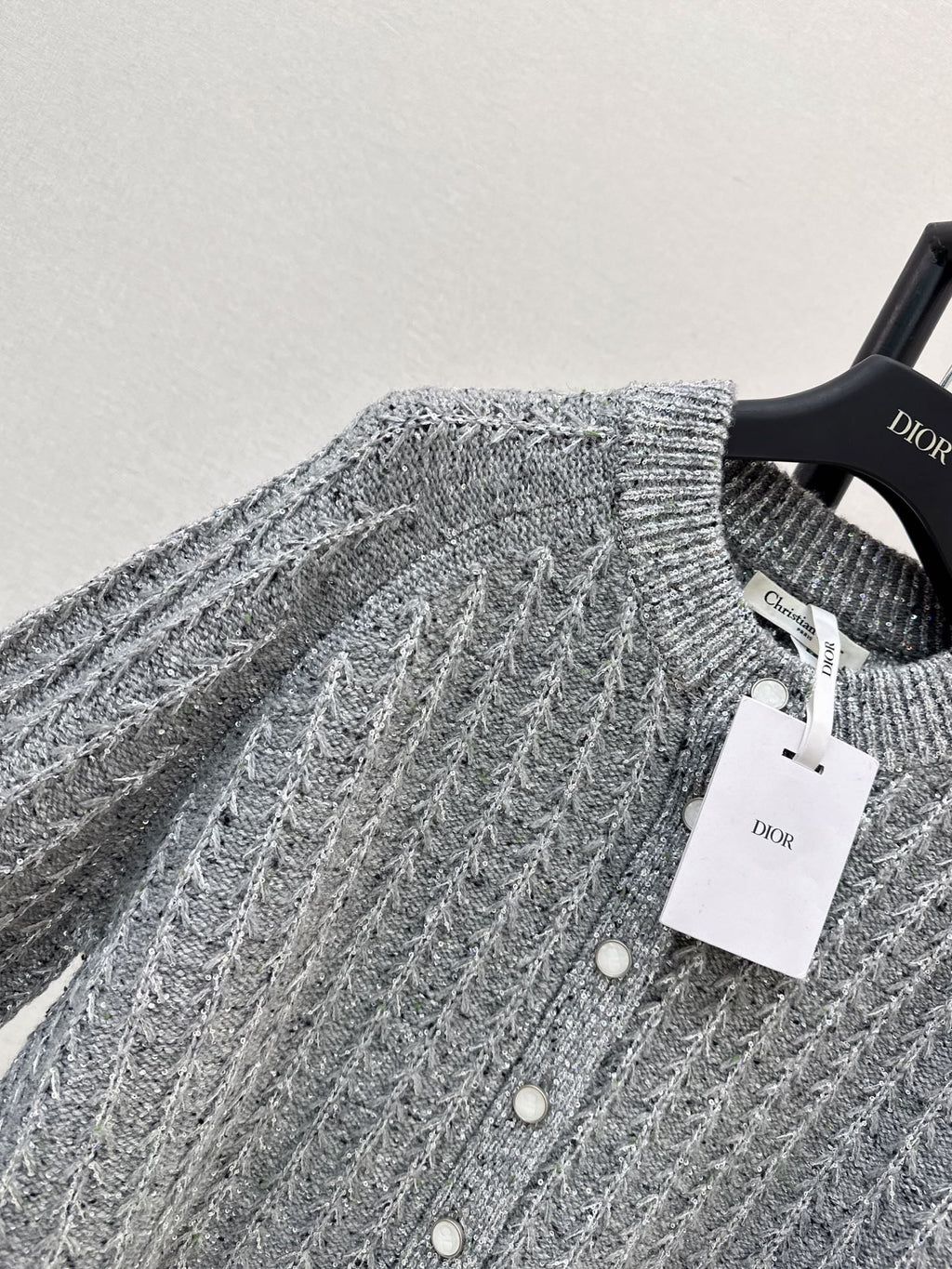Iridescent Sequin-Embellished Cashmere Cardigan