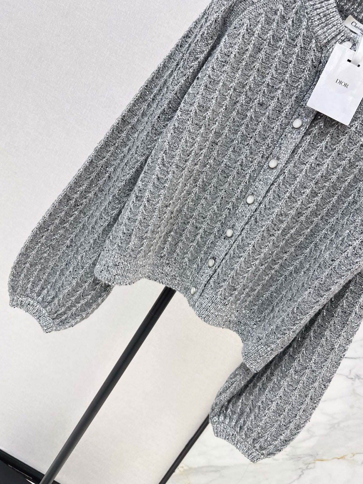 Iridescent Sequin-Embellished Cashmere Cardigan