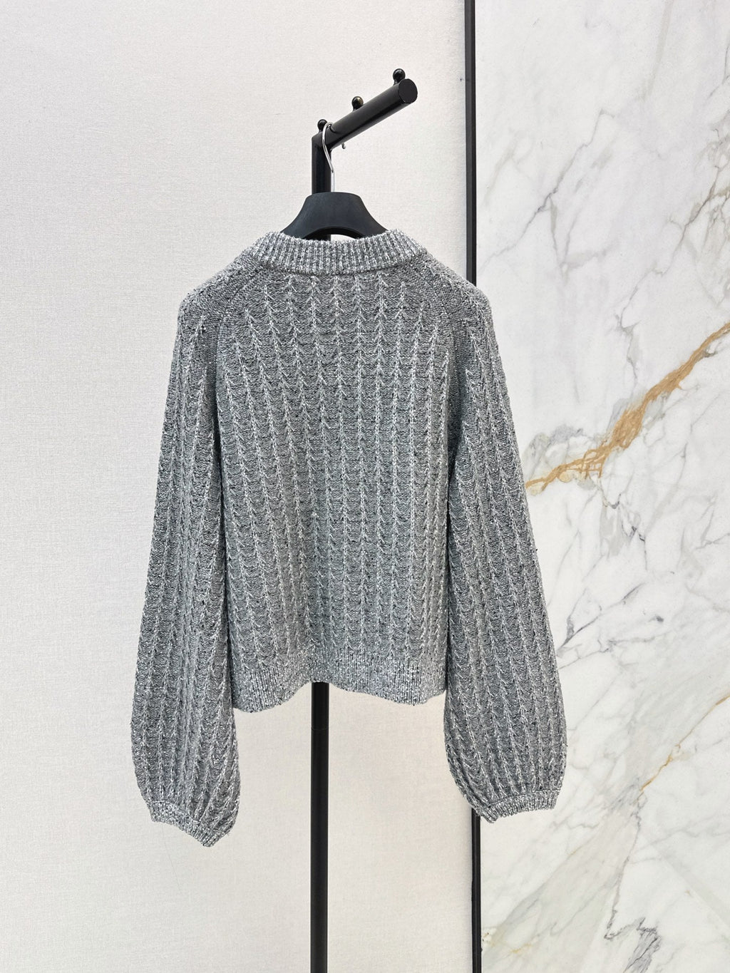 Iridescent Sequin-Embellished Cashmere Cardigan