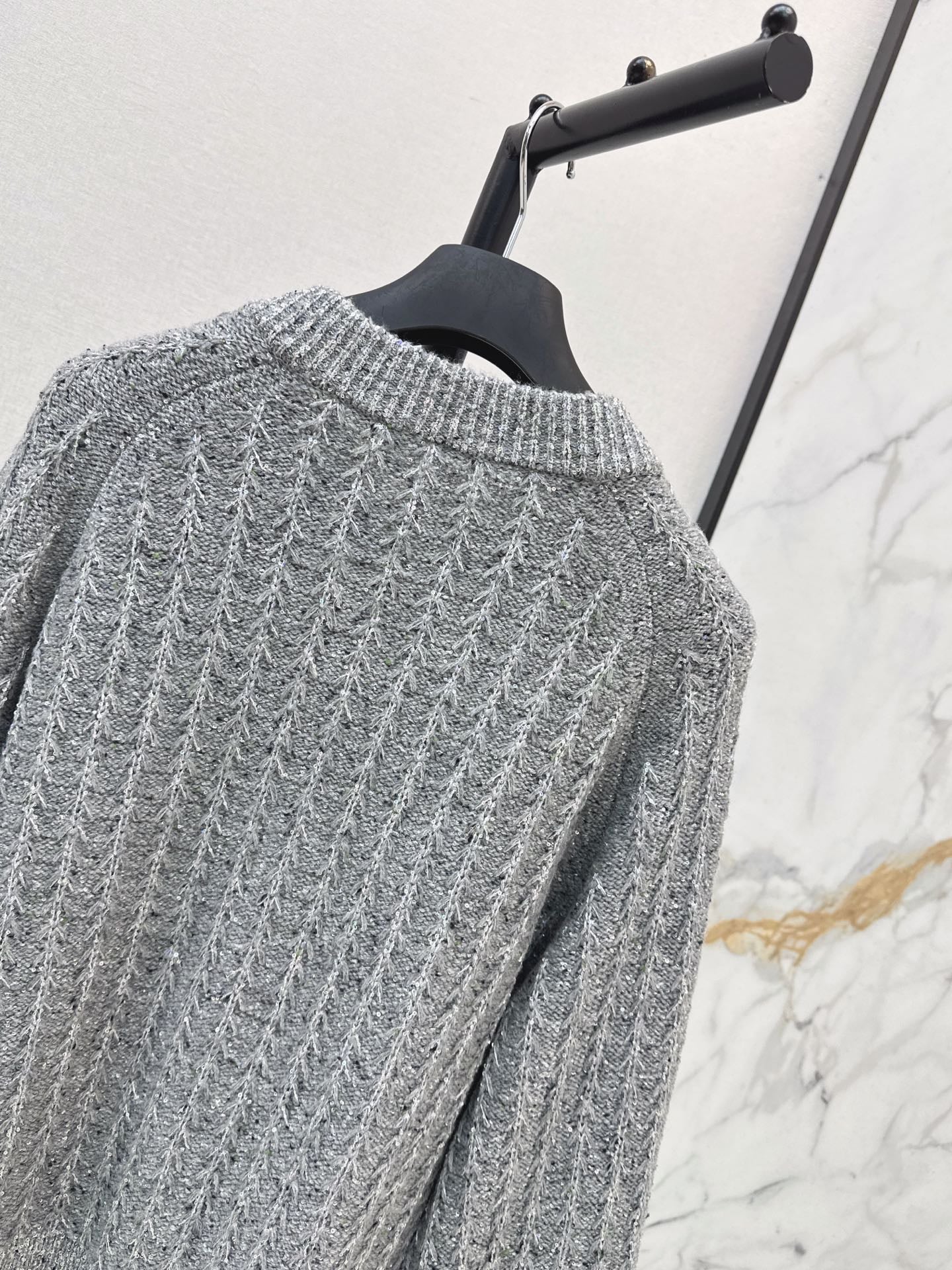 Iridescent Sequin-Embellished Cashmere Cardigan