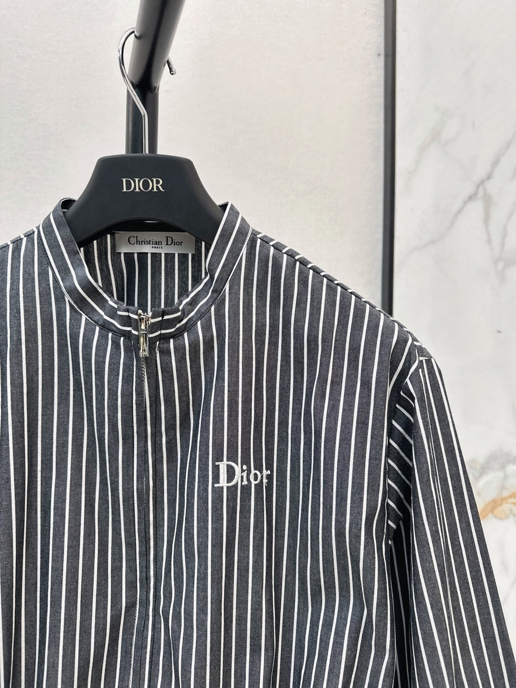 Striped Long-Sleeve Shirt with Drawstring Waist