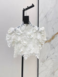 zimmermann/26ss 3D Floral Sleeveless Cropped Top