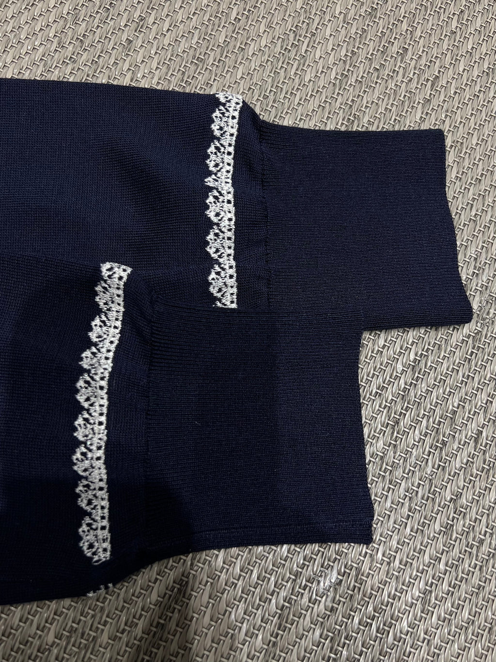 Lace-Trimmed Knit Cardigan