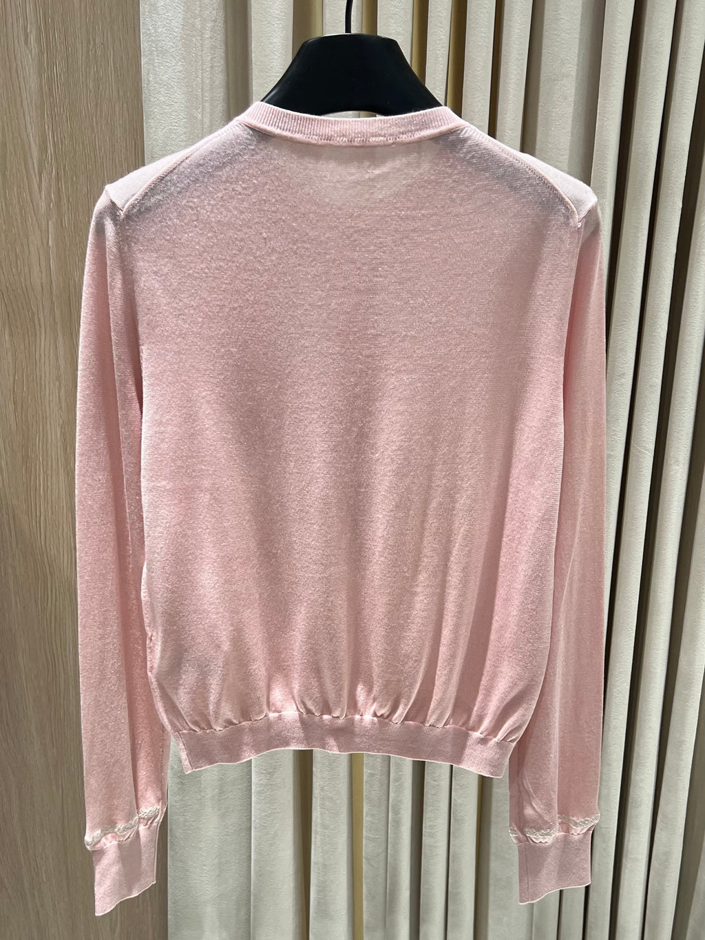 Lace-Trimmed Knit Cardigan