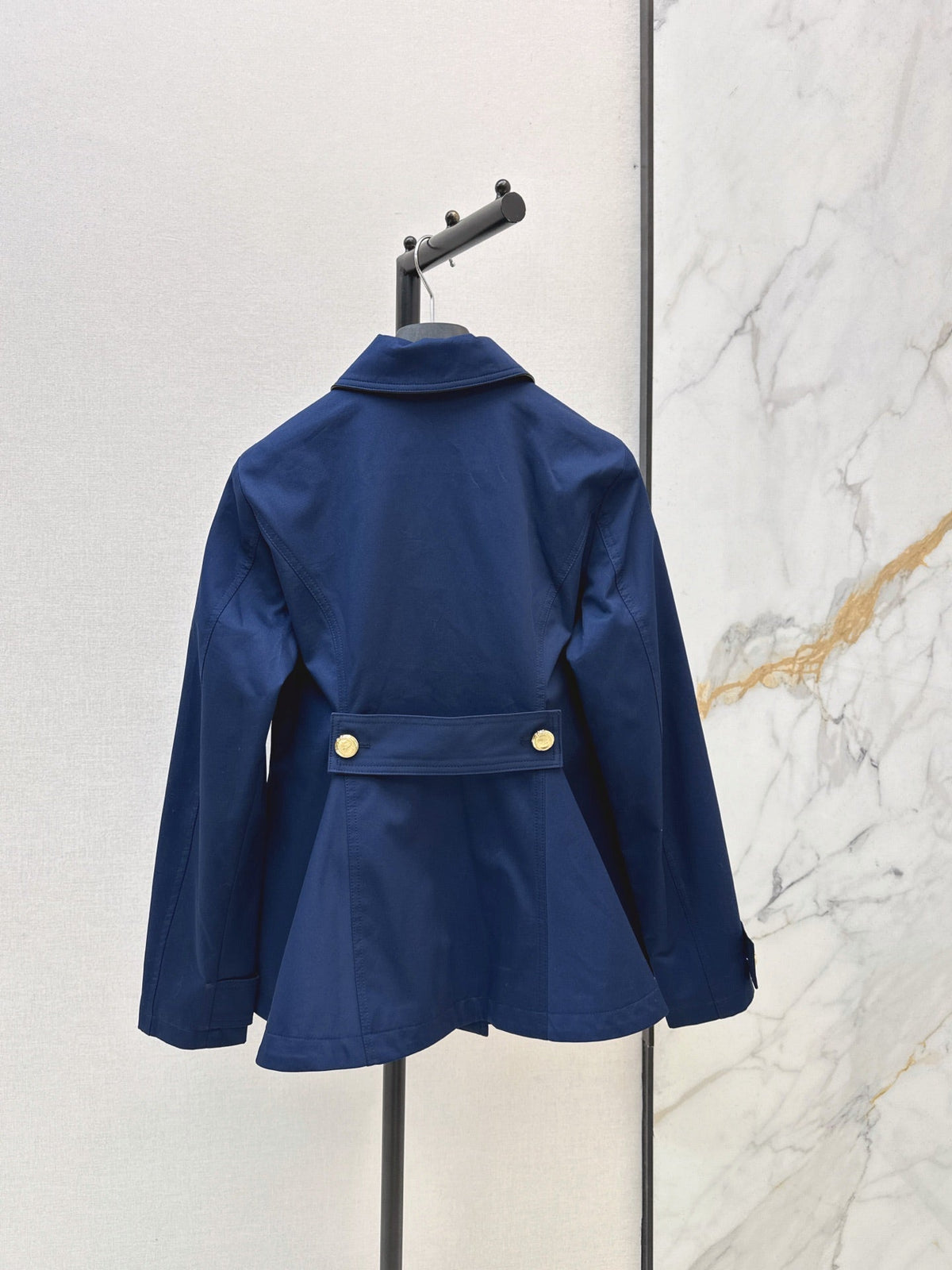 Navy Blue Cropped Jacket