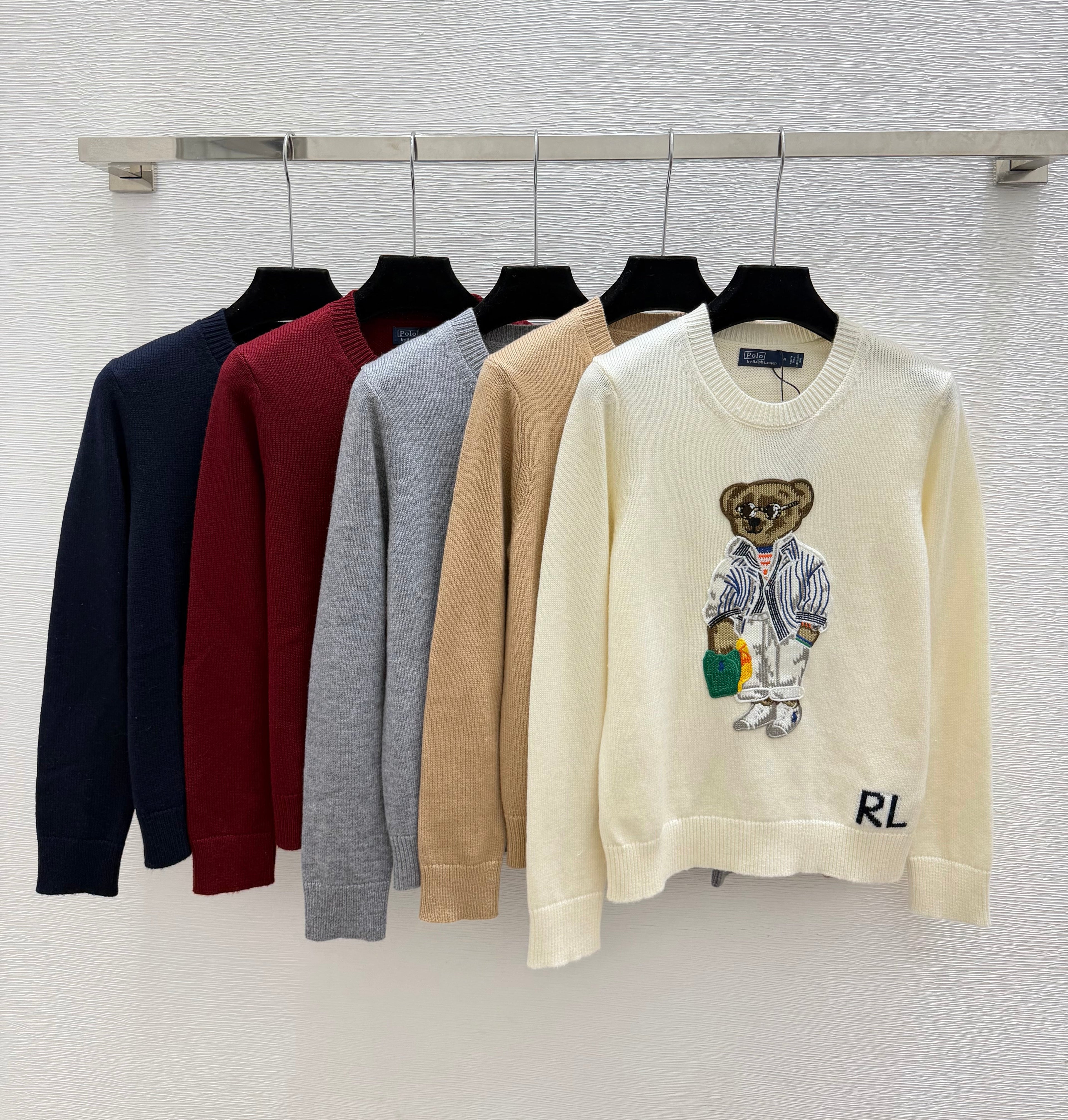 Ralph Lauren / 26 New Bear Embroidered Crew Neck Knit Sweater