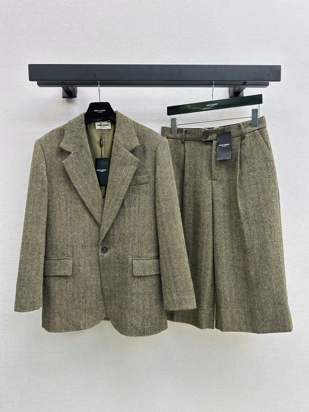 Yves Saint Laurent/26SS Autumn/Winter Latest Wool Oversized Suit Set