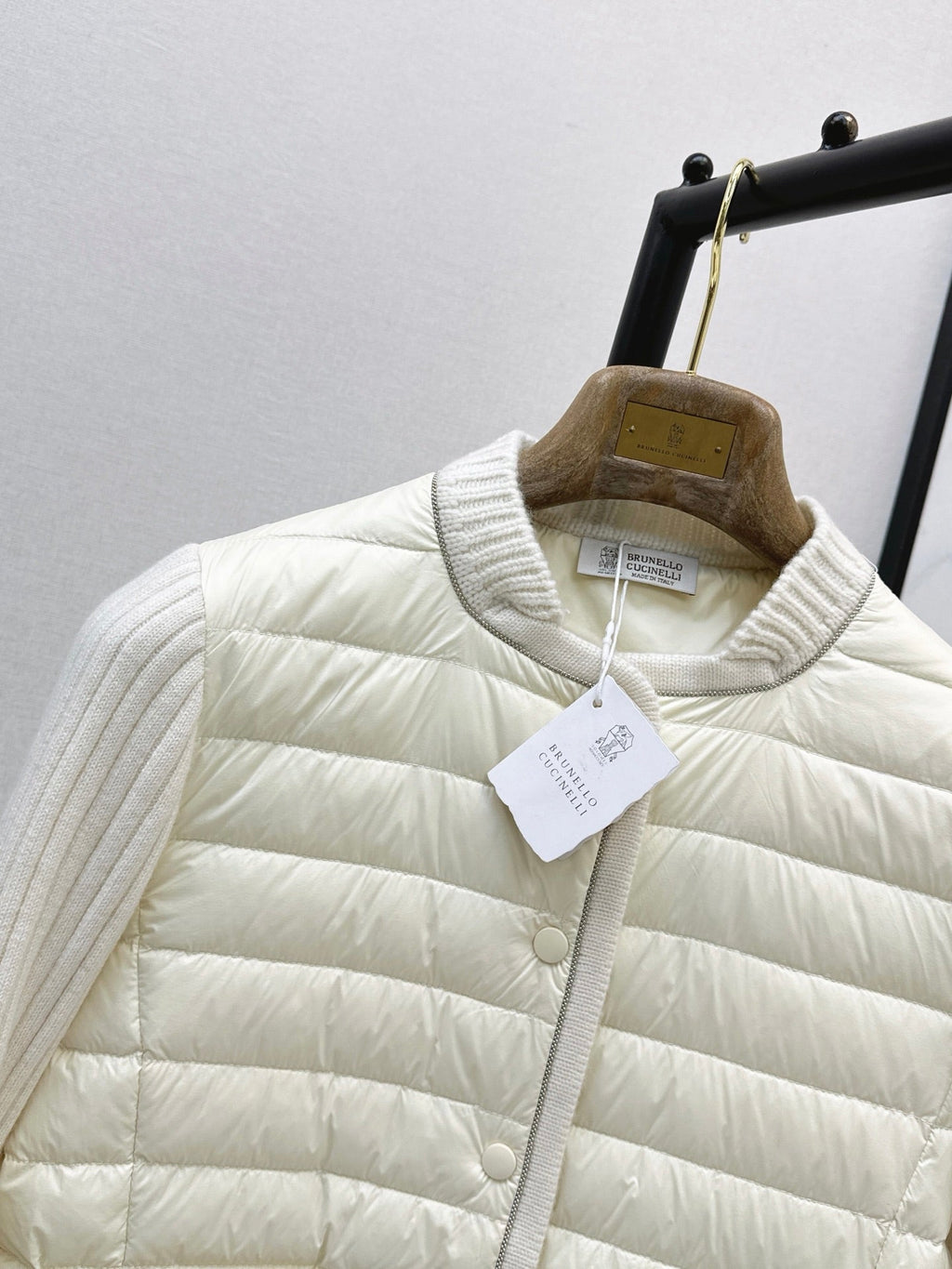 Brunello Cucinelli / 26 Fall-Winter Latest Wool Knit Patchwork Down Jacket