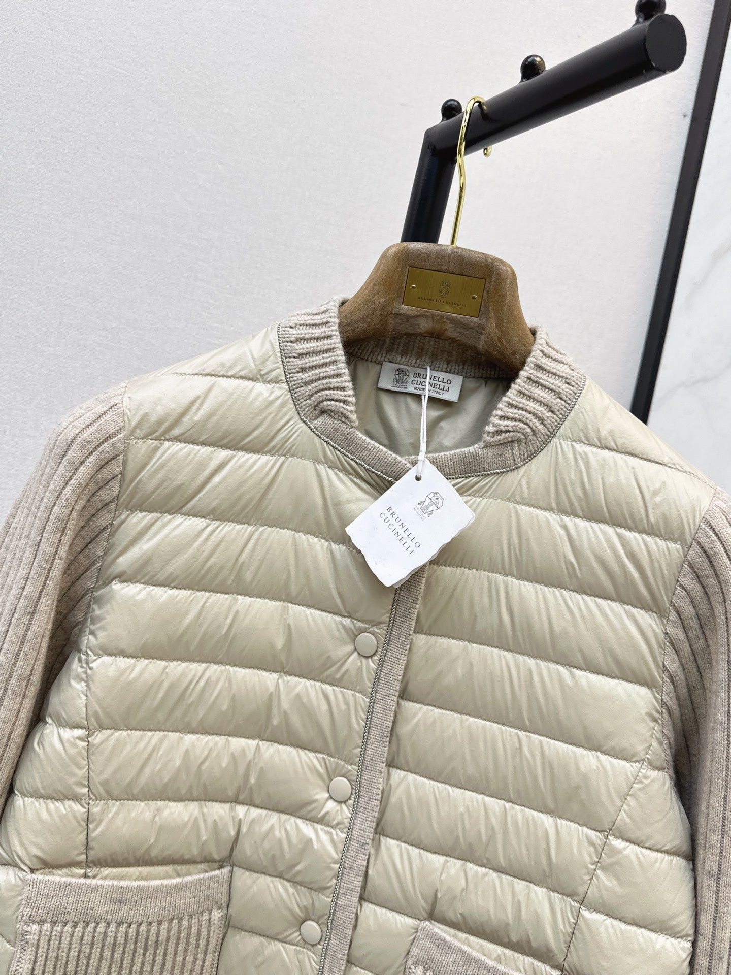 Brunello Cucinelli / 26 Fall-Winter Latest Wool Knit Patchwork Down Jacket
