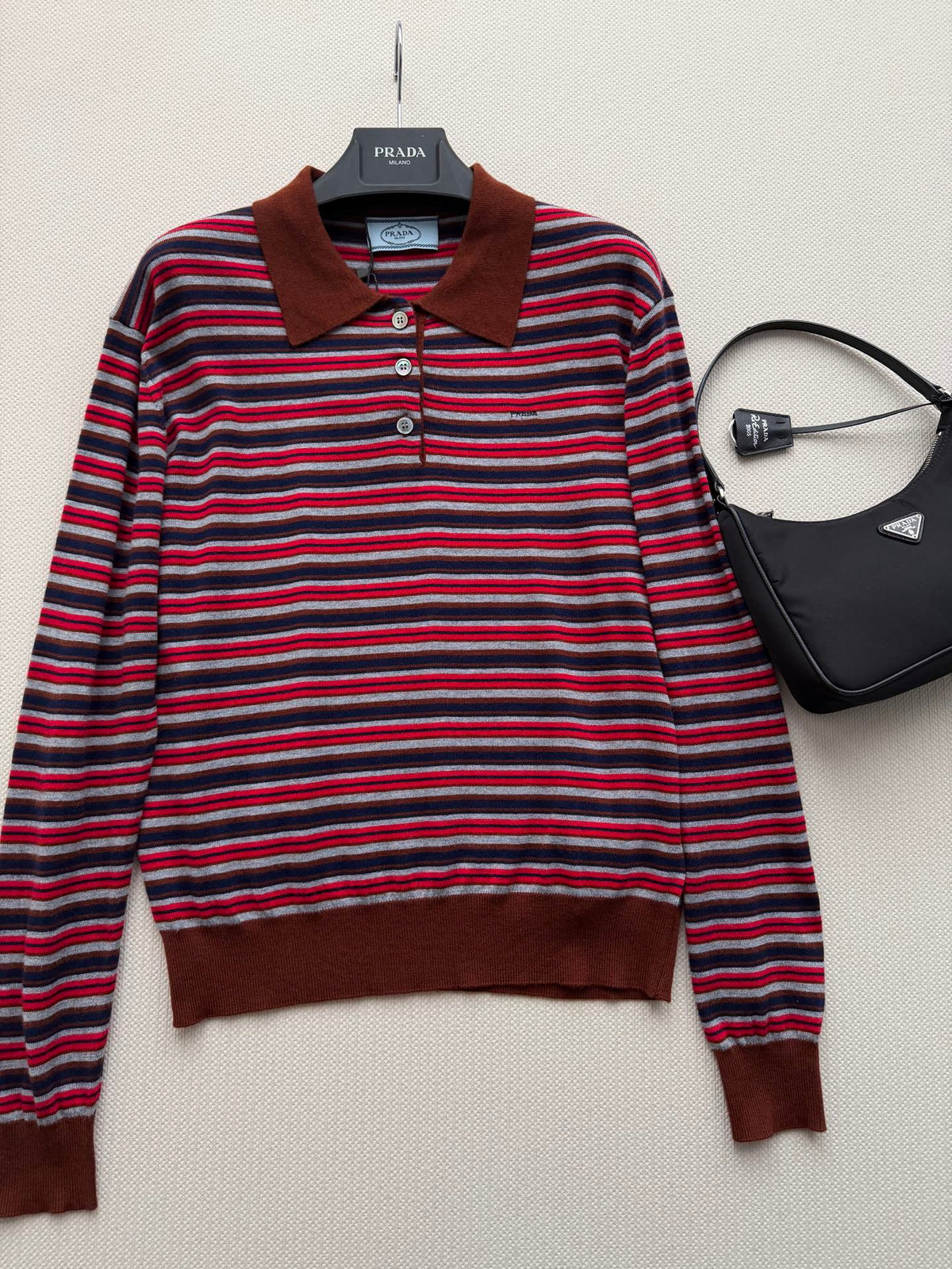 Prada/26 Early Autumn latest collared knit Polo shirt.