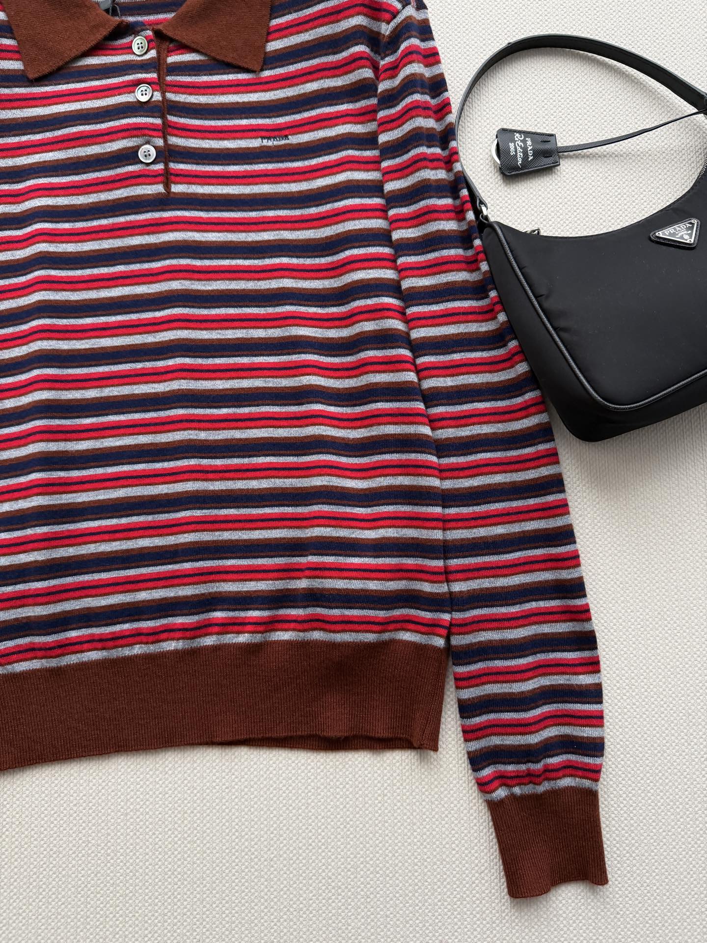 Prada/26 Early Autumn latest collared knit Polo shirt.