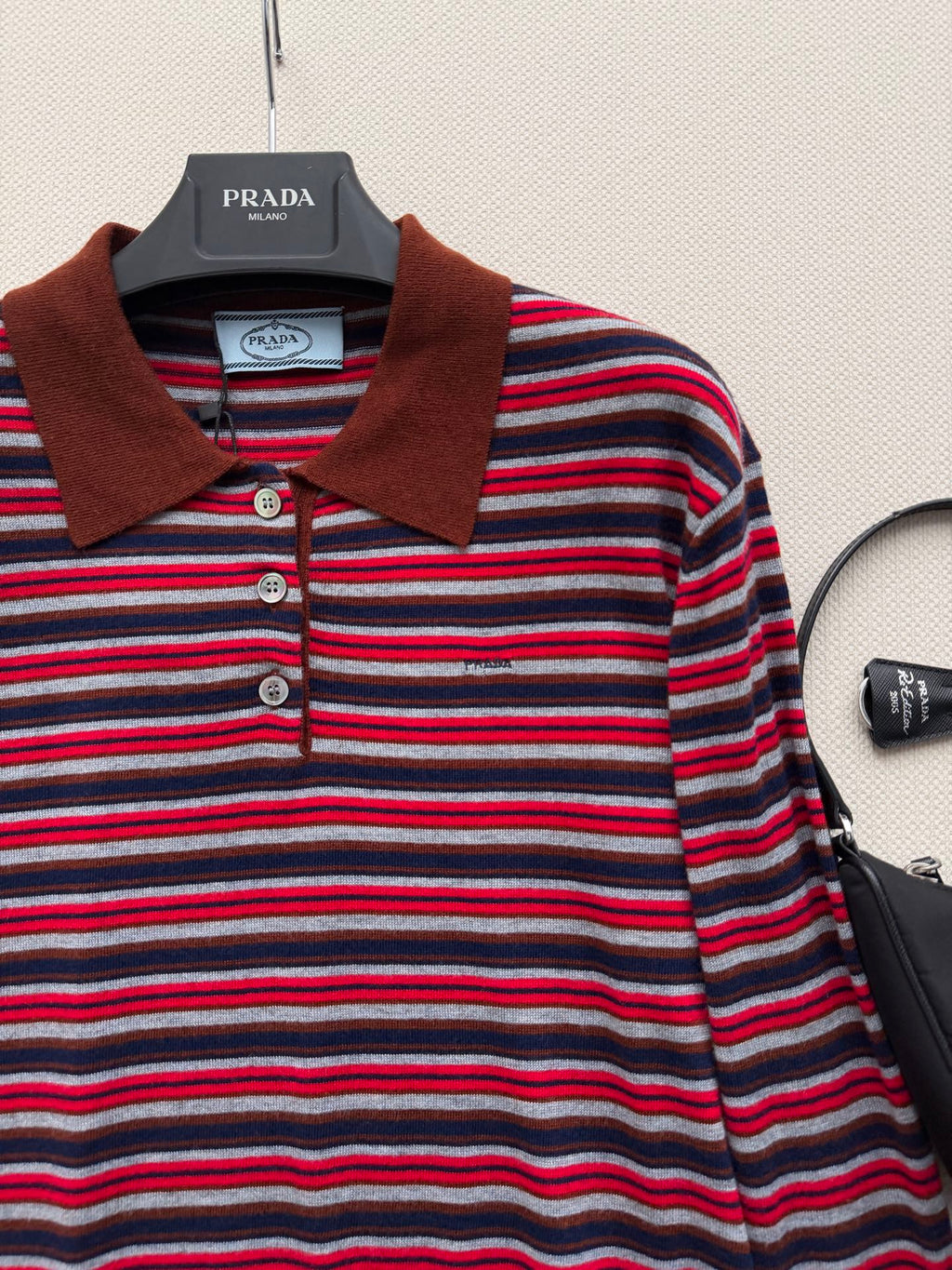 Prada/26 Early Autumn latest collared knit Polo shirt.