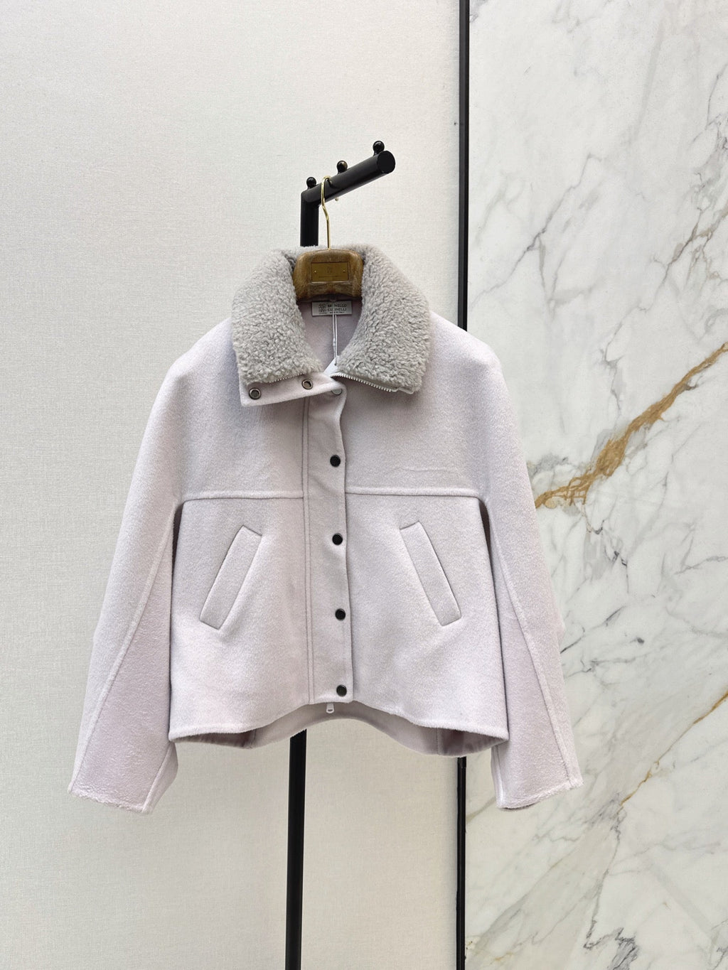 Brunello Cucinelli/26 Autumn and Winter Latest Double-Sided Fleece Collar Short Jacket