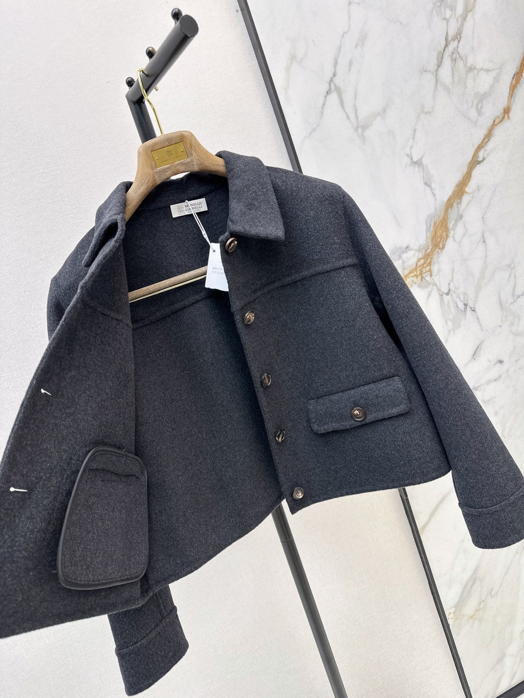 Brunello Cucinelli/26Ss Early Autumn Latest Minimalist Short Wool Coat