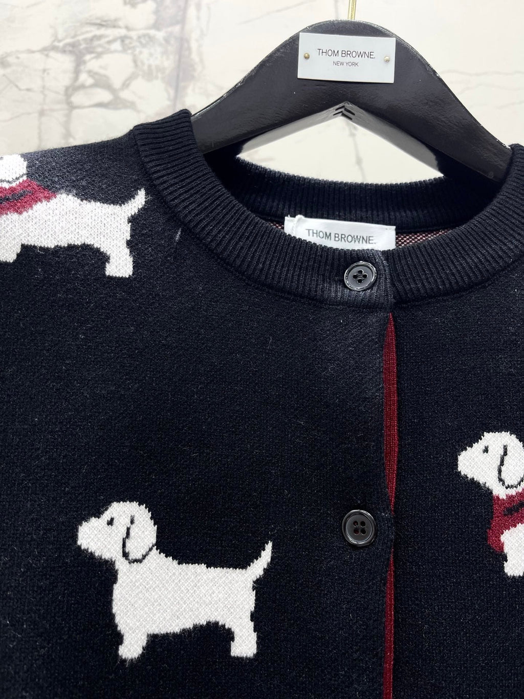 Thom Browne/26 Early Spring New Full-Print Puppy Cardigan Sweater
