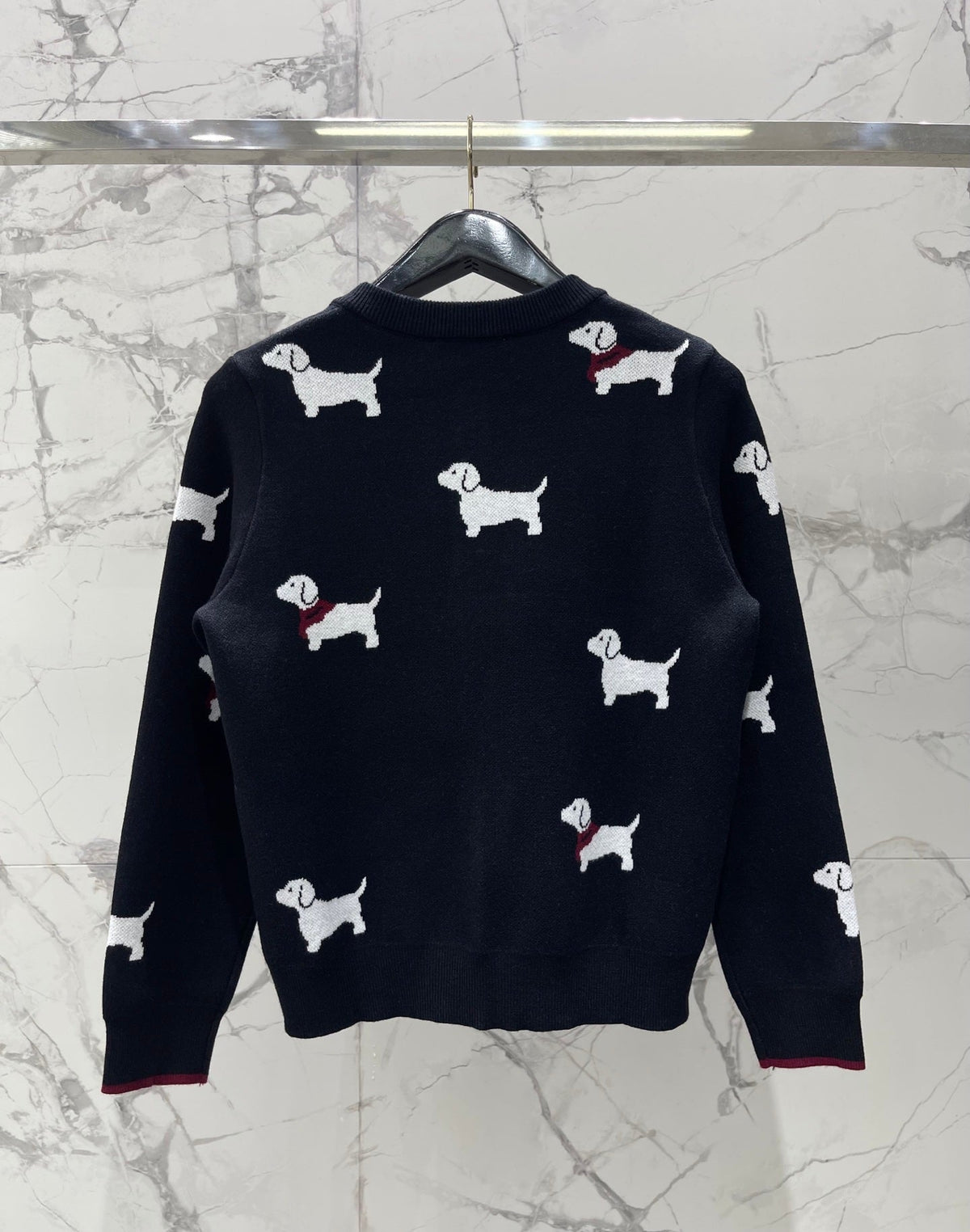 Thom Browne/26 Early Spring New Full-Print Puppy Cardigan Sweater