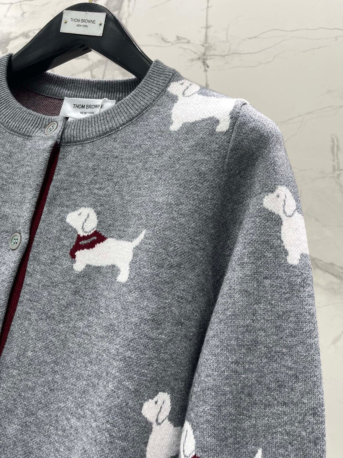 Thom Browne/26 Early Spring New Full-Print Puppy Cardigan Sweater