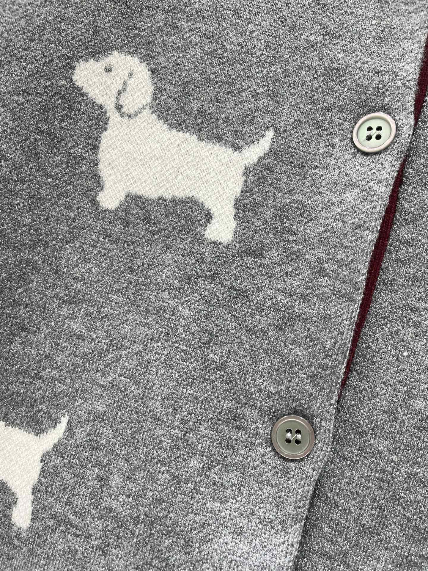 Thom Browne/26 Early Spring New Full-Print Puppy Cardigan Sweater