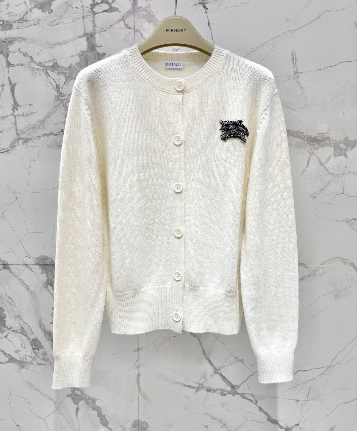 MiuMiu/26 New Early Autumn Knight Logo Wool-Cashmere Blend Cardigan