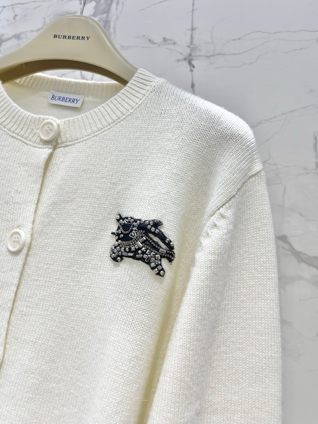 MiuMiu/26 New Early Autumn Knight Logo Wool-Cashmere Blend Cardigan