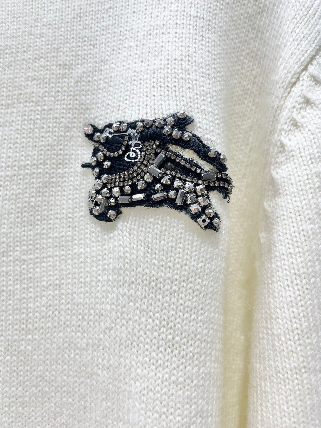 MiuMiu/26 New Early Autumn Knight Logo Wool-Cashmere Blend Cardigan