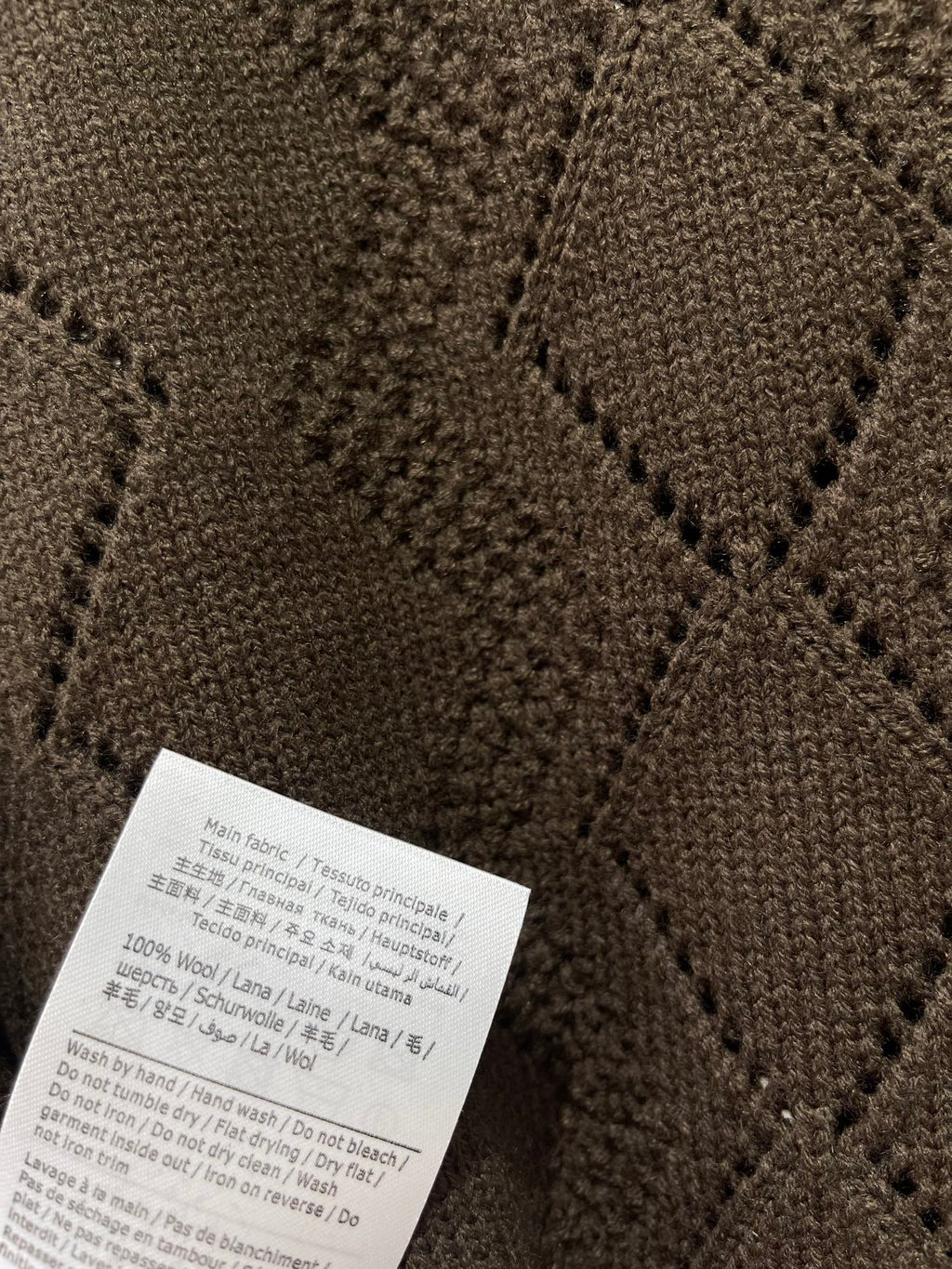 Valentino/26 New Simple Turn-Down Collar Hollow Crochet Knit Cardigan