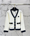 chanel/26 New Jacquard V-Neck Knit Cardigan