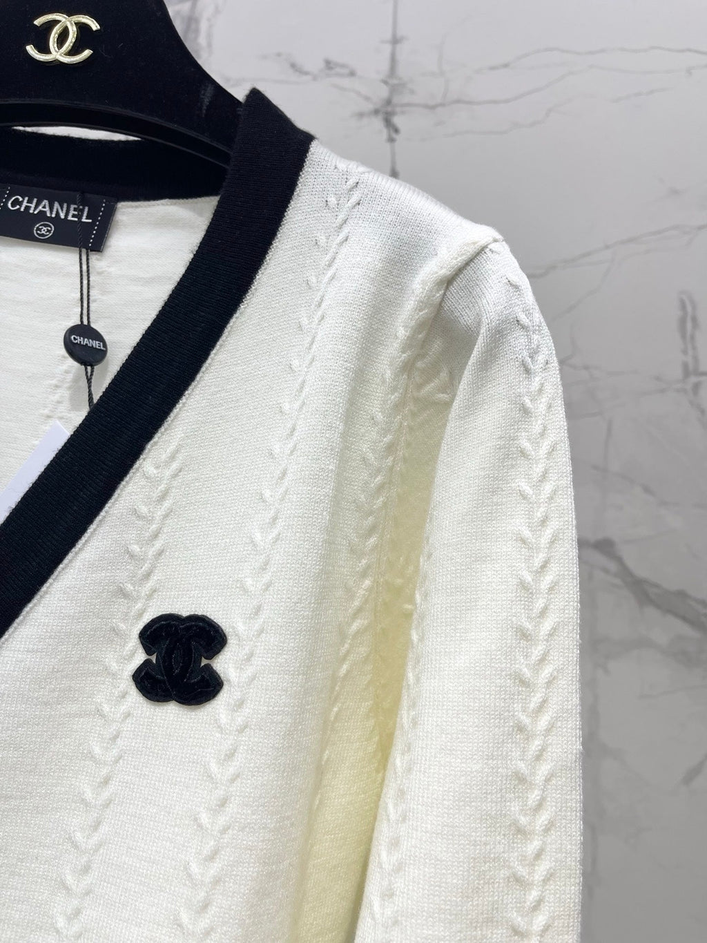 chanel/26 New Jacquard V-Neck Knit Cardigan