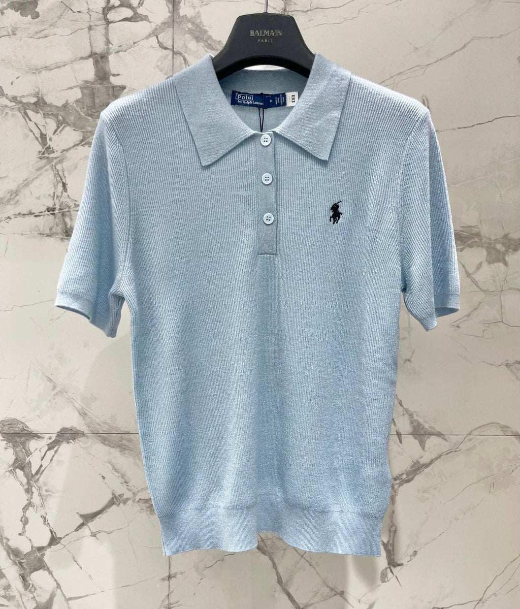 Ralph Lauren / 26 New Polo Collar Embroidered Pony Knit Short Sleeve