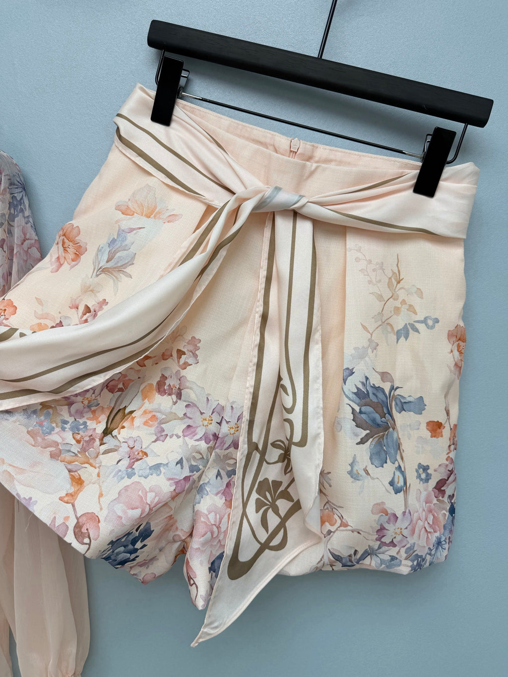 zimmermann/26 New Style Watercolor Floral Print Chiffon Top + Shorts Set for Sale
