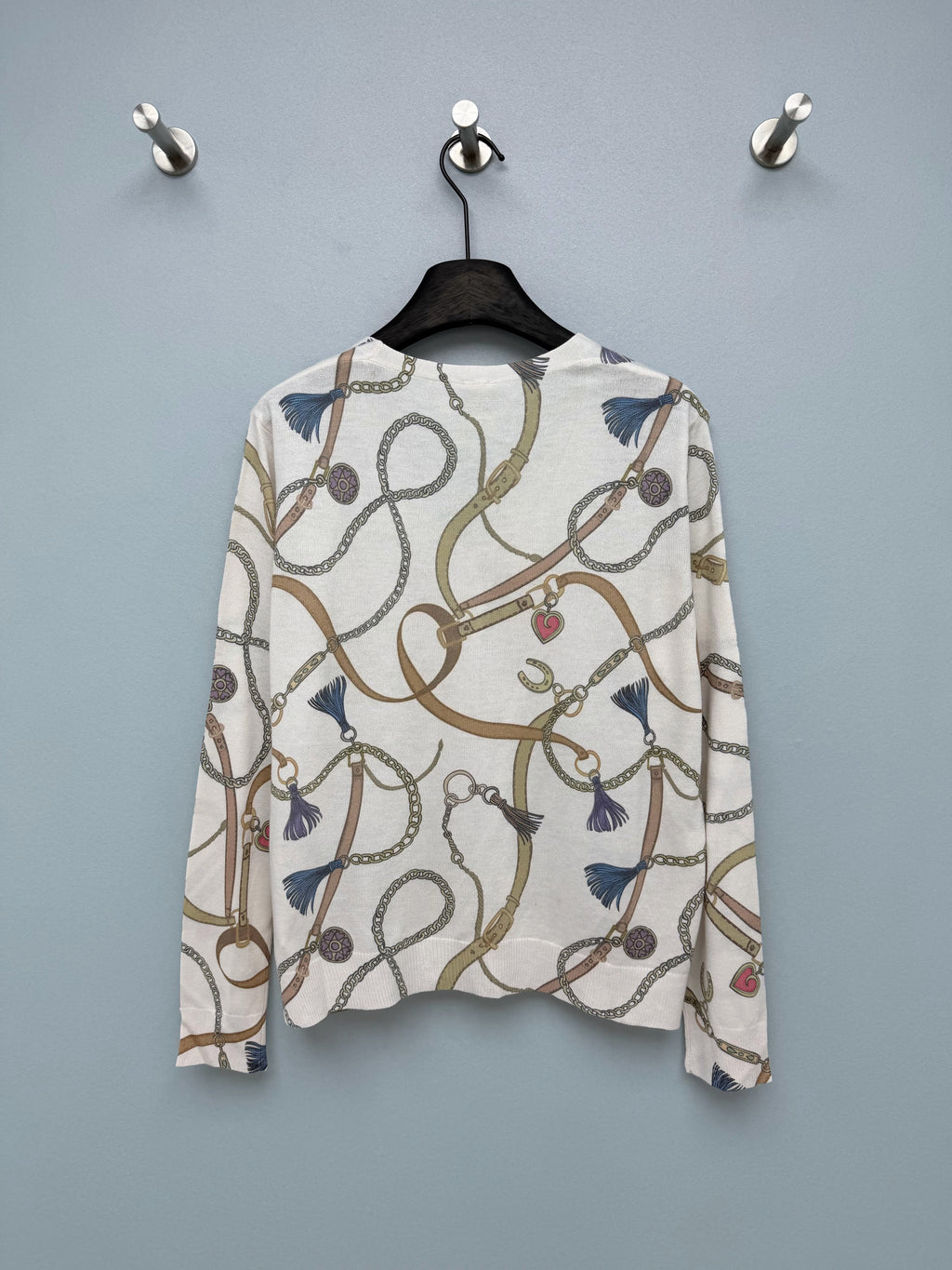 Hermès/26 New Equestrian-Style Lightweight V-Neck Knit Cardigan