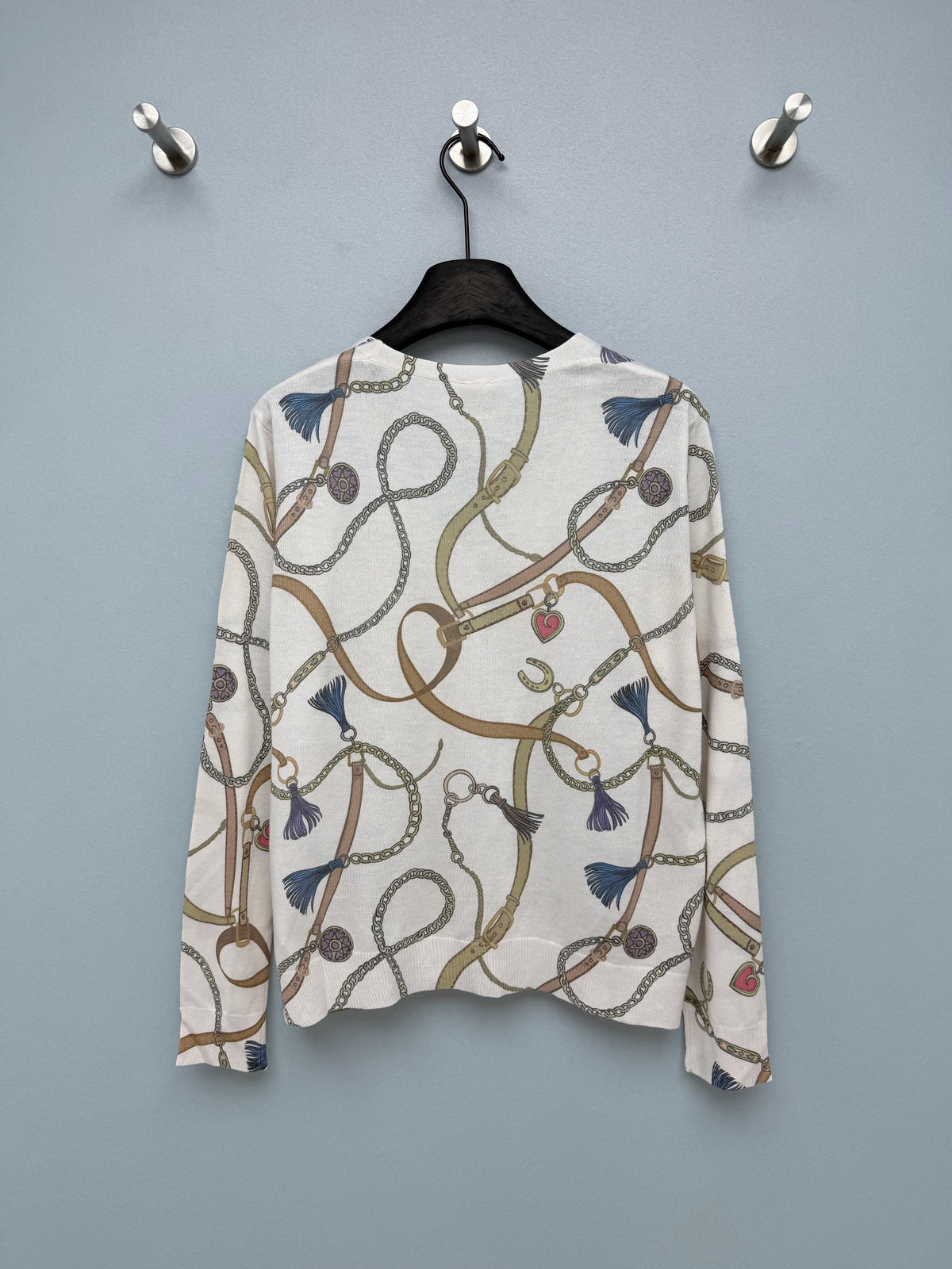 Hermès/26 New Equestrian-Style Lightweight V-Neck Knit Cardigan