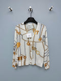 Hermès/26 New Equestrian-Style Lightweight V-Neck Knit Cardigan