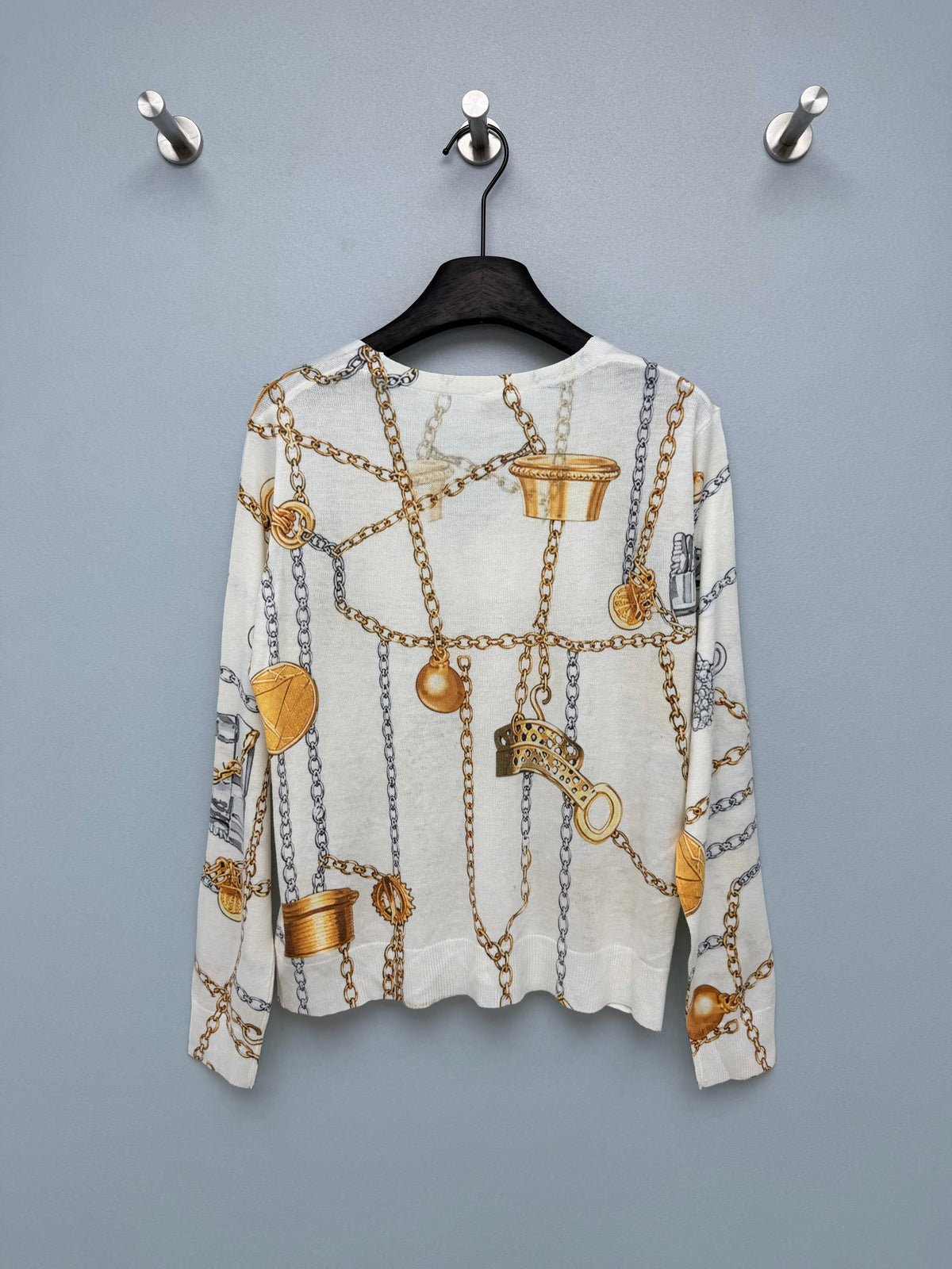 Hermès/26 New Equestrian-Style Lightweight V-Neck Knit Cardigan
