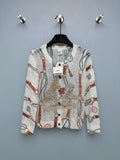 Hermès/26 New Equestrian-Style Lightweight V-Neck Knit Cardigan